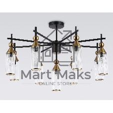 Люстра Ambrella light LH55258/9 BK/BS/CL черный/латунь/прозрачный E14*9 max 40W D770*530