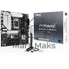 Материнская плата ASUS PRIME B760M-A WIFI II, LGA 1700, Intel B760, 4xDDR5, 4xSATA, 2xM.2, 1xPCIe 5.0 x16, 2xPCIe 4.0 x16, 1xHDMI, 1xDP, 1x2.5Gb LAN, Wi-Fi 6E, Bluetooth 5.4, 2xUSB-A 10Gbps, 4xUSB-A 2.0, 3x3.5 мм, 7.1, mATX