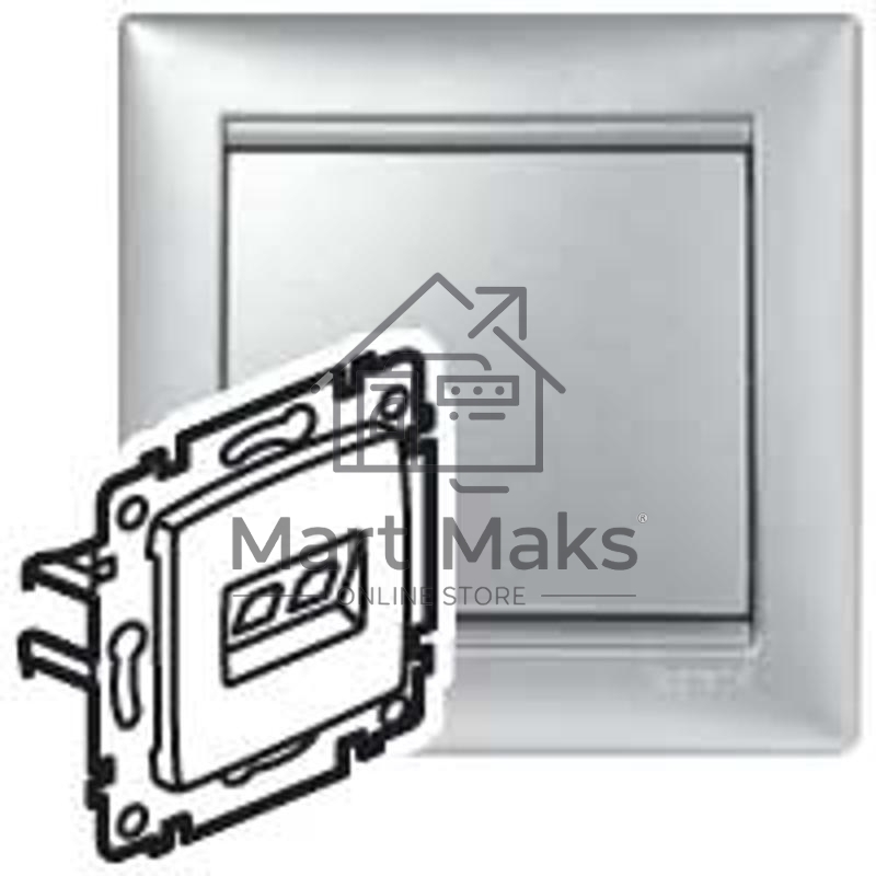 Valena Алюминий DIY Розетка компьютерная RJ45 категория 5e UTP с захватами | 694334 | Legrand; замена на арт. ИЭК 6943341