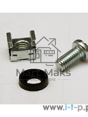 Монтажное оборудование Hyperline CNS-M6-16 Комплект винт M6, квадратная гайка, шайба (16 мм)