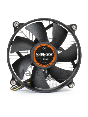 Кулер для процессора ExeGate EK-11508 серебристый/черный, 90 мм, алюминий, 2200 об/мин, 22 дБ, 3 pin, 75 Вт, 60 мм