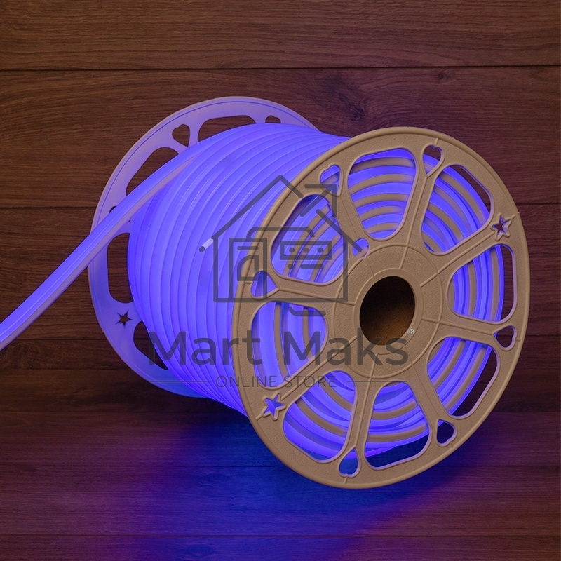 Гибкий неон LED SMD, форма – D, 16х16 мм, синий, 120 LED/м, бухта 50 м