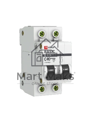 Выключатель автоматический EKF mcb4729-2-40C 2P 40А (C) 4,5кА ВА 47-29 EKF Basic Выключатель автоматический EKF mcb4729-2-40C 2P 40А (C) 4,5кА ВА 47-29 EKF Basic