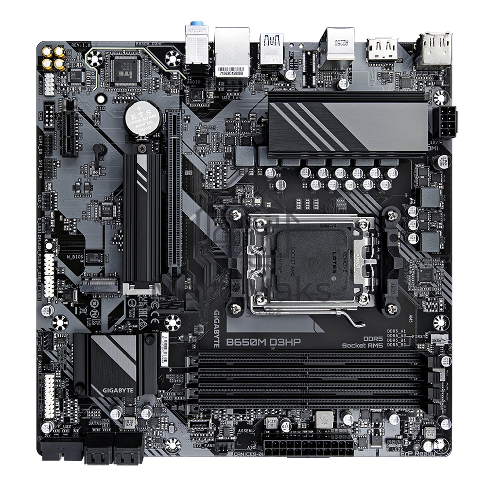 Материнская плата Gigabyte B650M D3HP, AM5, AMD B650, 4xDDR5, 4xSATA, 2xM.2, 1xPCI-E 4.0 x16, 1xPCI-E x1, 1xHDMI, 2xDP, 1x 2.5Gb LAN, 3xUSB-A 3.2 Gen 1, 2xUSB-A 2.0, 1xUSB-C 3.2 Gen 1, 3x3.5 мм, 7.1, Micro-ATX