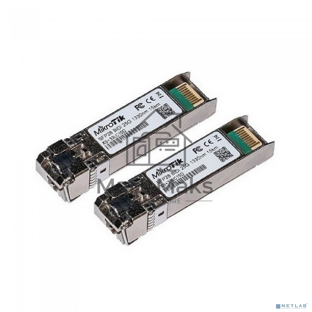 Комплект из двух SFP+ модулей Mikrotik XS+2733LC15D SFP/SFP+/SFP28 modules 1/10/25G 15km 1270nm + 1330nm