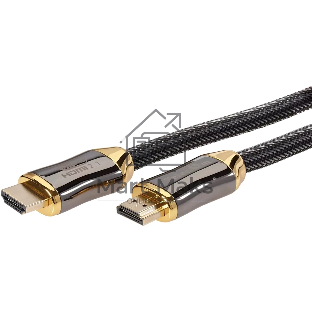 Кабель HDMI 19M/M,ver. 2.1, 8K@60 Hz 3m метал разъемы, нейлоновая оплетка Telecom <TCG300-3M>