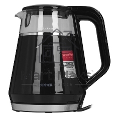 Чайник Centek CT-0019, 1100 Вт, стекло, черный и серебристый