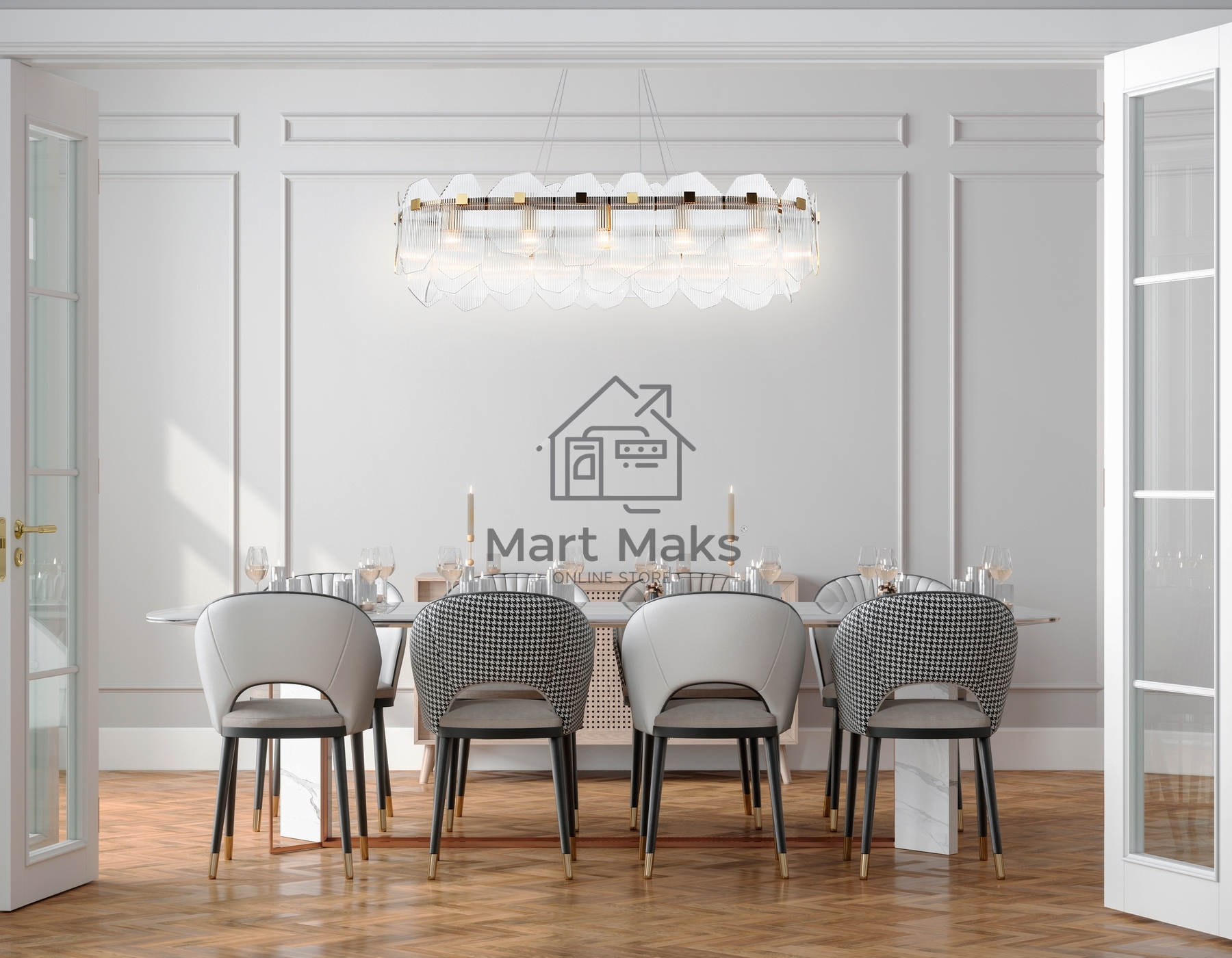 Светильник Ambrella light LH31255/12 BS/CL латунь/прозрачный E14*12 max 40W 1000*340*270