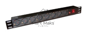Блок распределения питания Lanmaster TWT-PDU19-10A8P-3.0 гор.размещ. 8xSchuko базовые 10A Schuko 3м