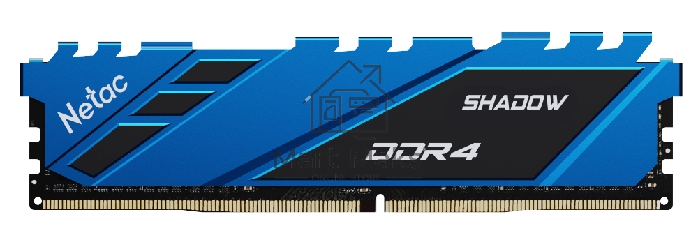 Оперативная память NETAC Shadow, DDR4, 8GB (1x8GB), 3600MHz, CL18, DIMM, с радиаторами, синий