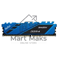 Оперативная память NETAC Shadow, DDR4, 8GB (1x8GB), 3600MHz, CL18, DIMM, с радиаторами, синий