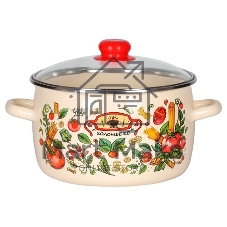 Кастрюля Appetite 1RC181S Болоньезе с крышкой, эмалированная сталь, сфер. 3 л