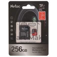 Флеш Карта MicroSD card Netac P500 Extreme Pro 256Gb, retail version w/SD adapter