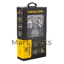 Кабель HDMI Cablexpert CCP-HDMI16K-2M, 19M/19M, v2.2, 16K, медь, тройной экран, позол.контакты, нейлон.оплетка, метал.коннекторы, 2м, серый, коробка