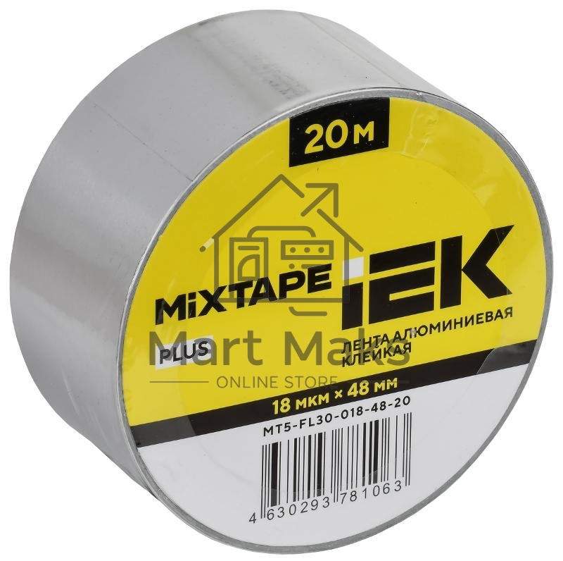 Лента алюминиевая клейкая 18мкм 48ммх20м MIXTAPE PLUS