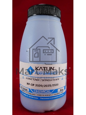 Тонер HP CP2020/2025/CM2320 Cyan, химический (фл.80г.) Katun фас. России