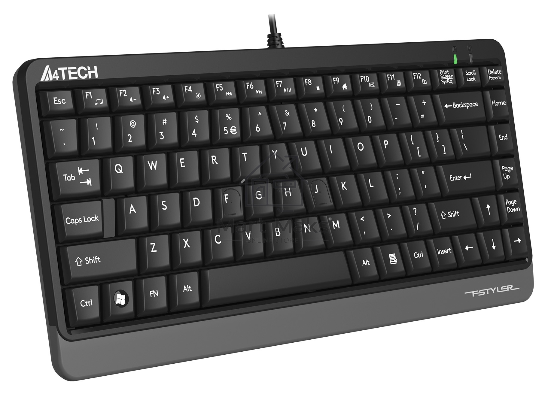 Клавиатура A4Tech Fstyler FKS11 проводная, USB, черный/серый