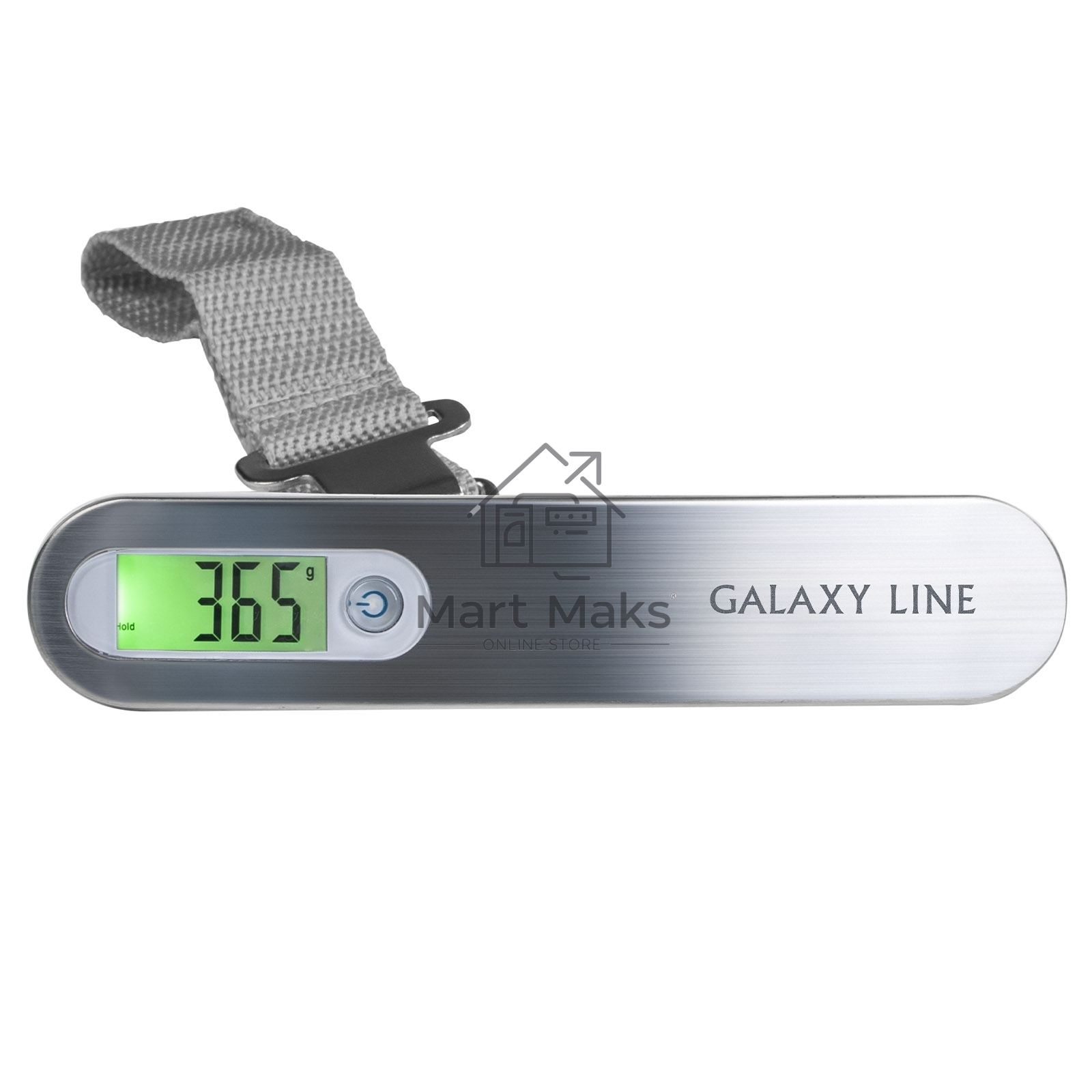 Безмен Galaxy LINE GL 2833, серый, ЖК-дисплей с подсветкой зеленого цвета, максимально допустимый вес 50 кг, цена деления 10 г, функция обнуления массы тары, индикатор перегрузки, индикация низкого заряда элемента питания, крюк и ремень для взвешивания, е
