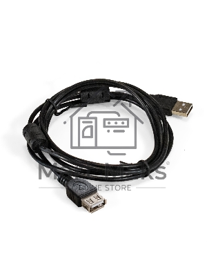 Удлинитель USB 2.0 ExeGate EX-CCF-USB2-AMAF-1.8F (Am/Af, позолоченные контакты, ферритовые кольца, 1,8м)