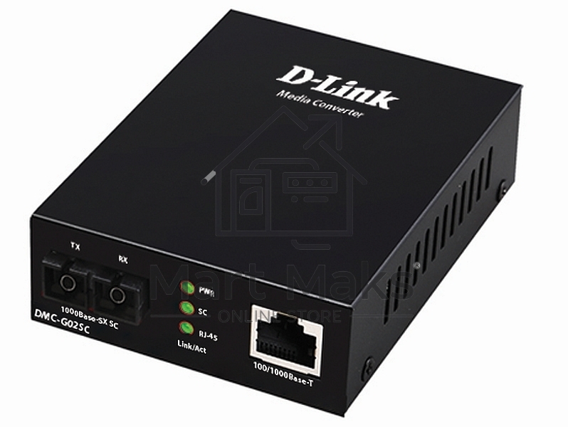Медиаконвертер D-Link DMC-G02SC/A1A с 1 портом 100/1000Base-T и 1 портом 1000Base-SX с разъемом SC для многомодового оптического кабеля (до 550 м)