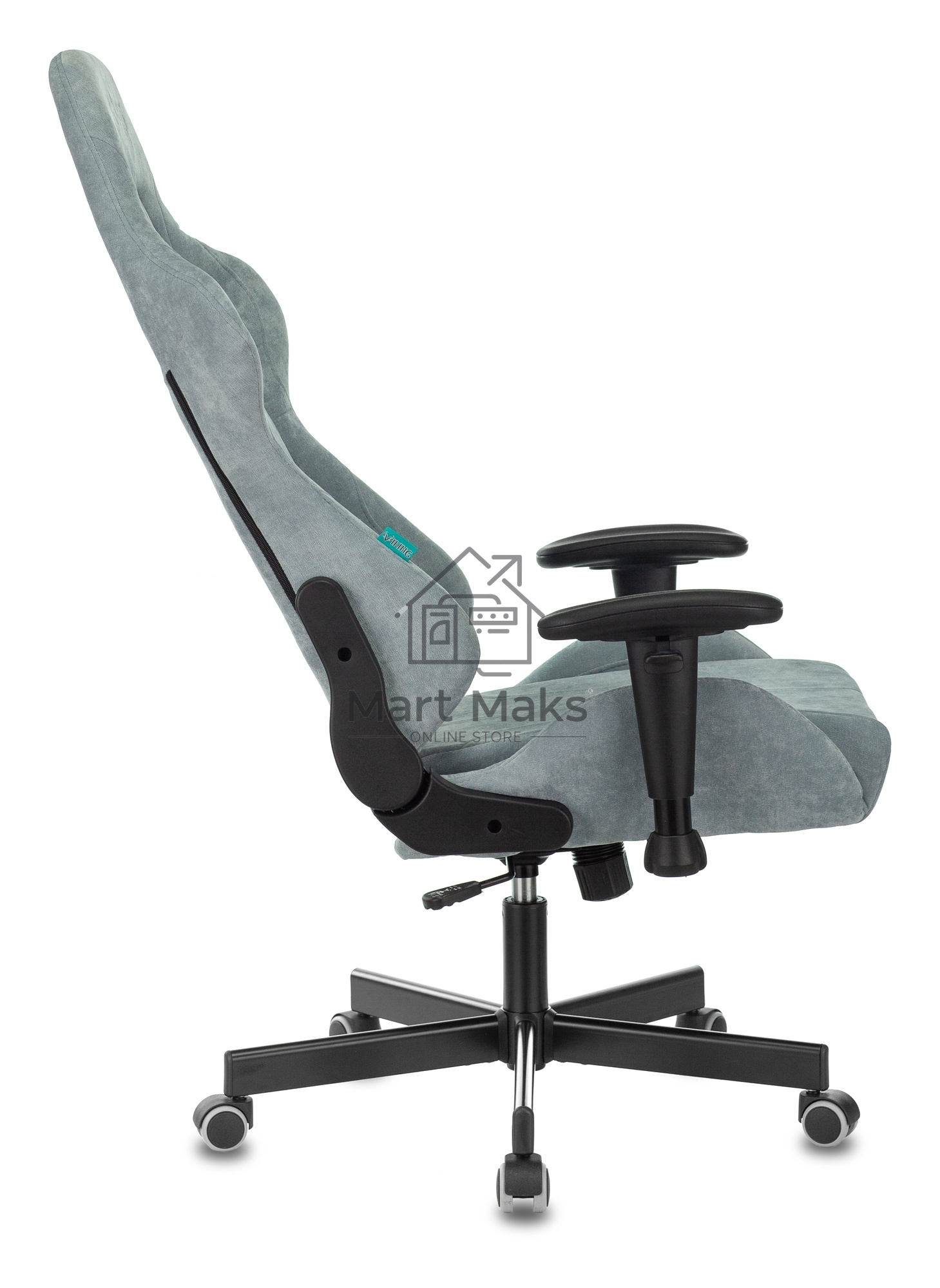 Кресло игровое Бюрократ VIKING KNIGHT LT28 FABRIC серо-голубой крестовина металл/пластик