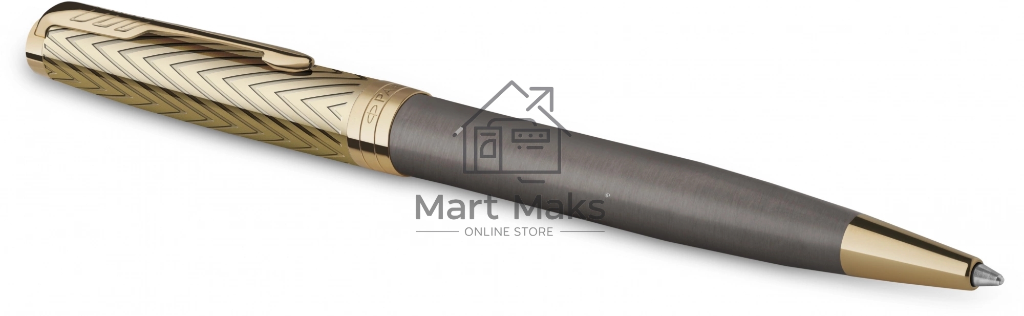 Ручка шариковая Parker Sonnet Pioneers K542 (2201051) Arrow Grey GT M, черные чернила, подарочная коробка