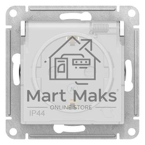 Розетка AtlasDesign Aqua 16А IP44 с заземл. защ. шторки с прозрачной крышкой быстрозажим. клем. механизм белый SE ATN440146S