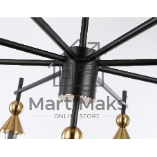 Люстра Ambrella light LH55258/9 BK/BS/CL черный/латунь/прозрачный E14*9 max 40W D770*530
