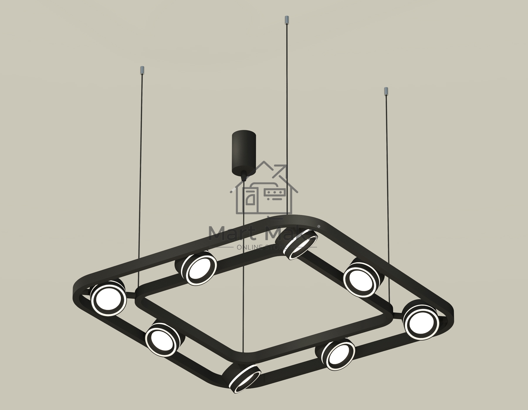 Светильник Ambrella light XB9182151/8 SBK/FR черный песок/белый матовый GX53 (C9182, N8434)