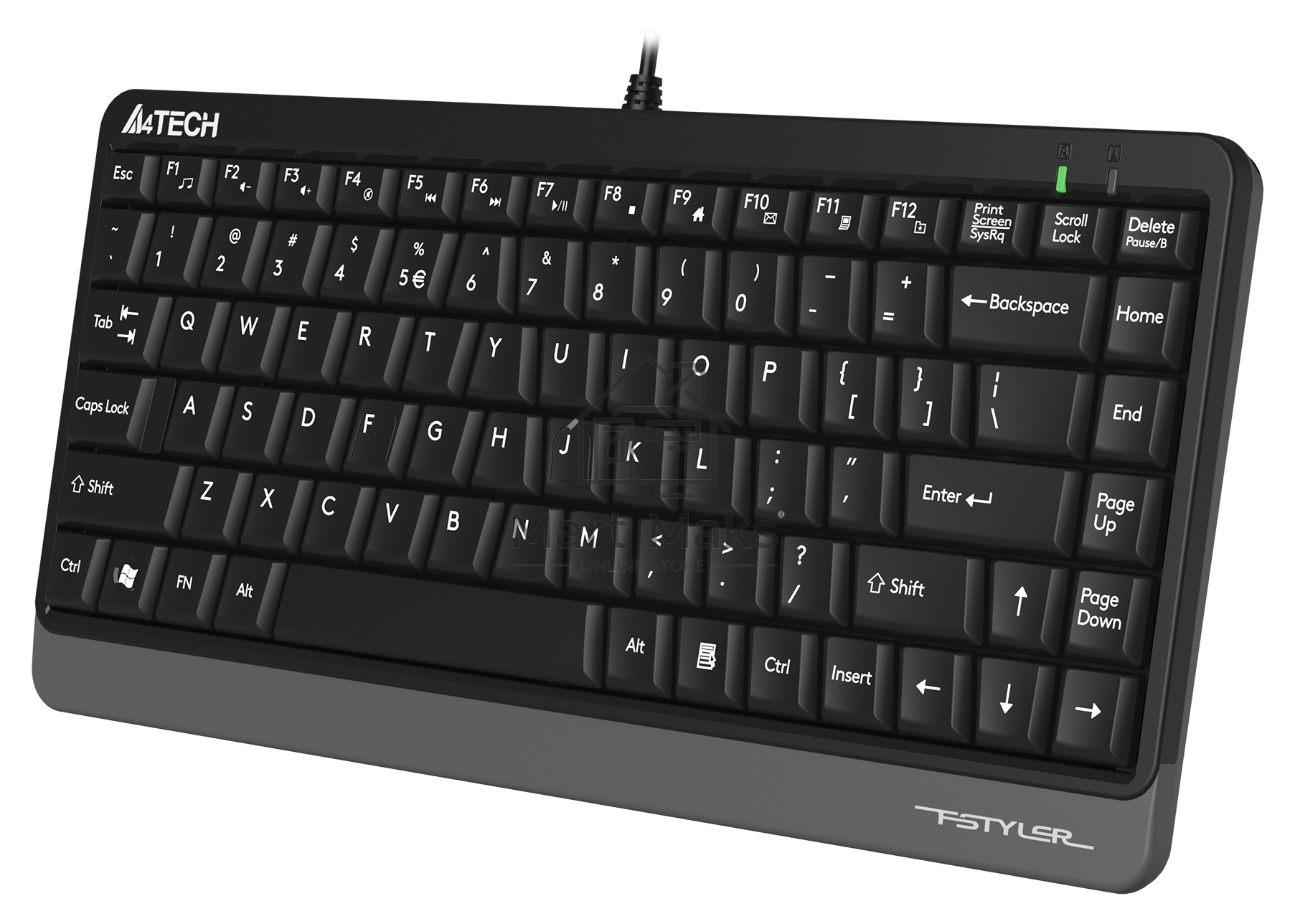 Клавиатура A4Tech Fstyler FKS11 проводная, USB, черный/серый