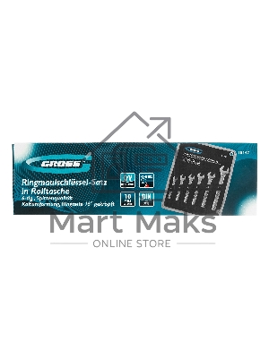 Набор ключей комбинированных 8-17 мм, 6 шт., CrV, холодный штамп Gross