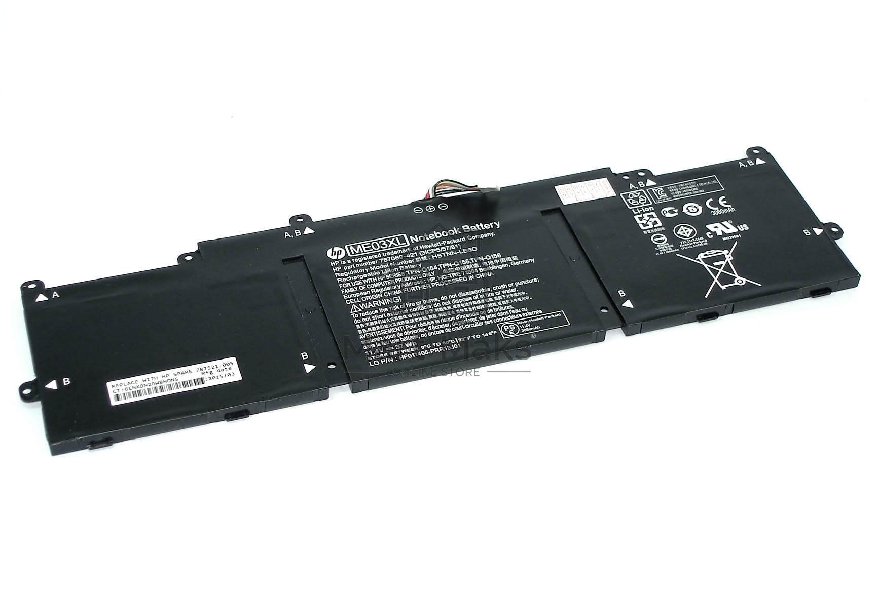 Аккумуляторная батарея для ноутбука HP 11-d (ME03XL) 11.4V 3100mAh