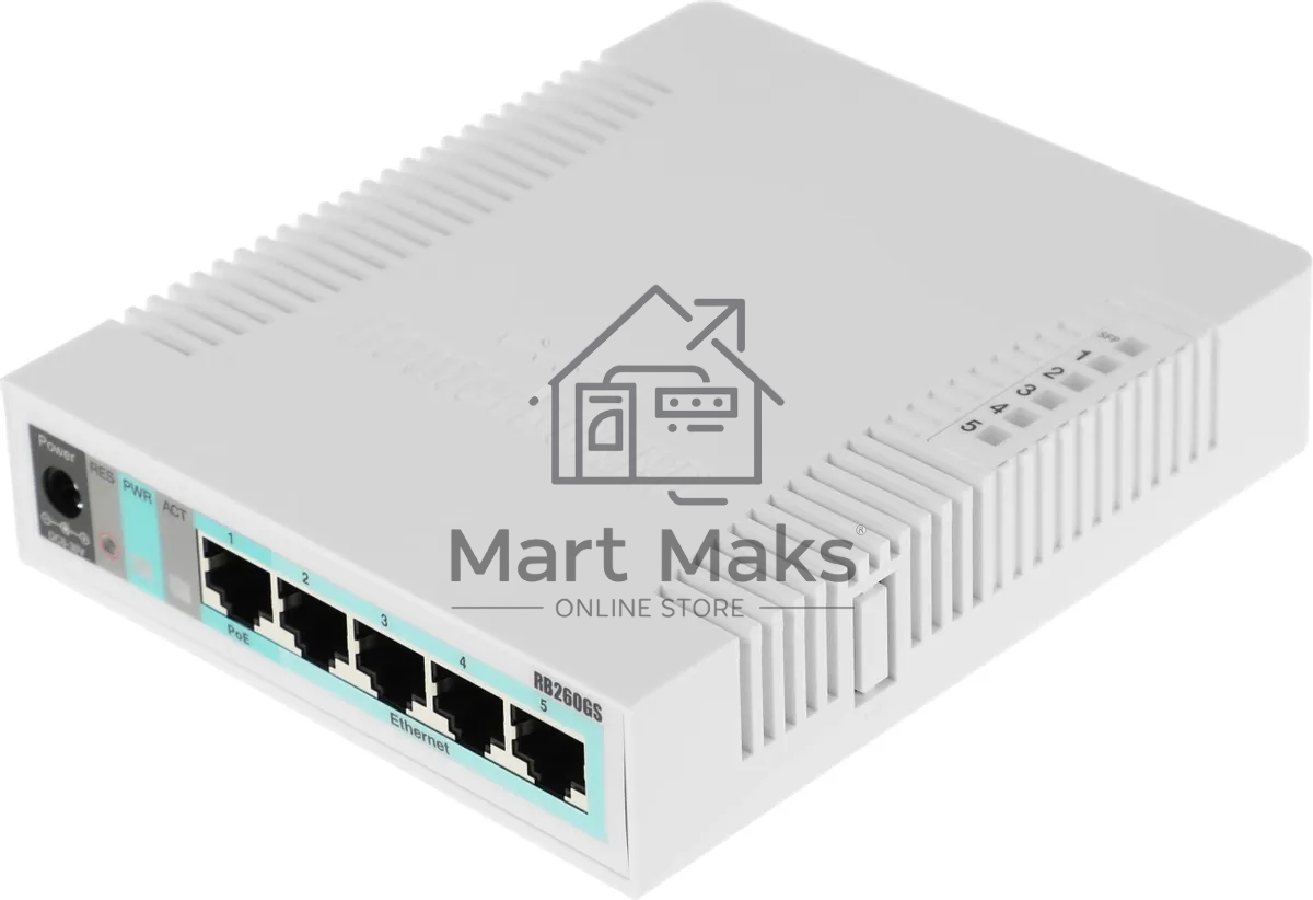 Коммутатор MIKROTIK CSS106-5G-1S 5PORT 1000M
