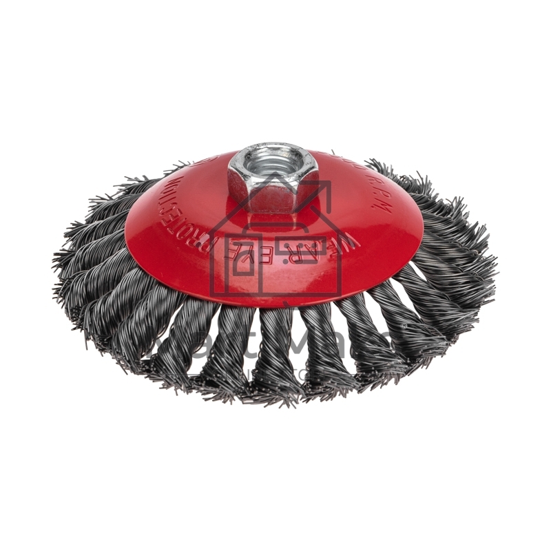 Щетка коническая для УШМ, крученая стальная проволока, 125мм, М14 KRANZ