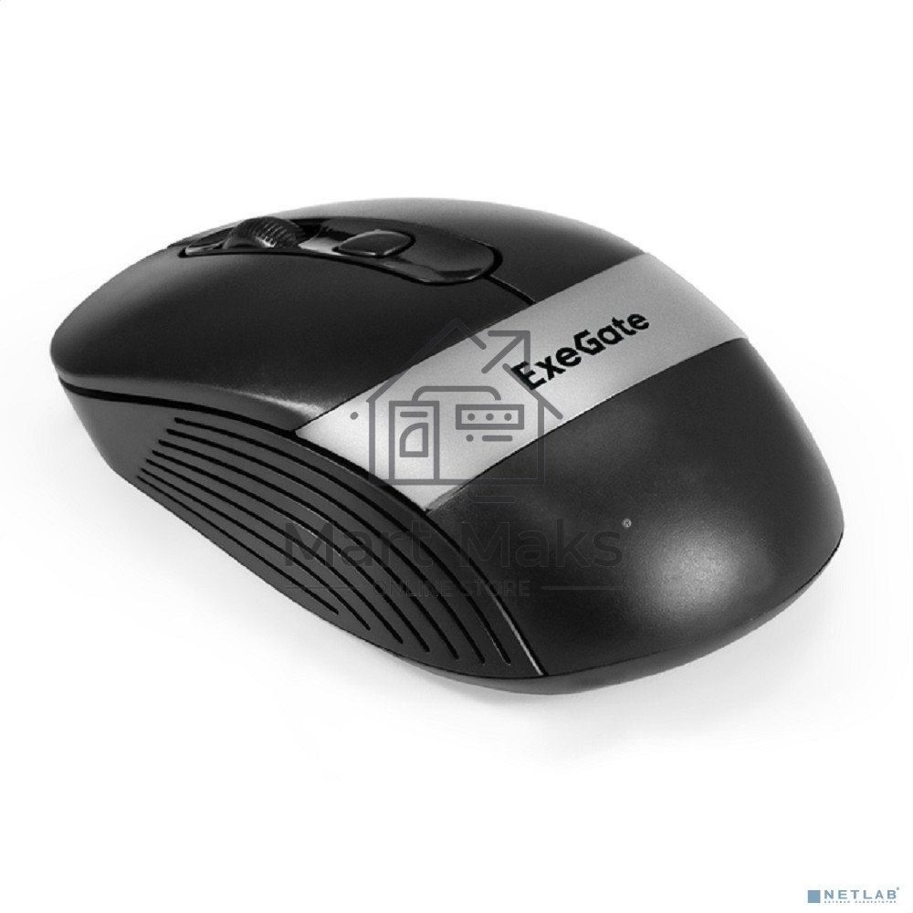 Мышь беспроводная ExeGate Professional Standard FG-10 черный, 1200 dpi, радиоканал, USB, кнопки - 4