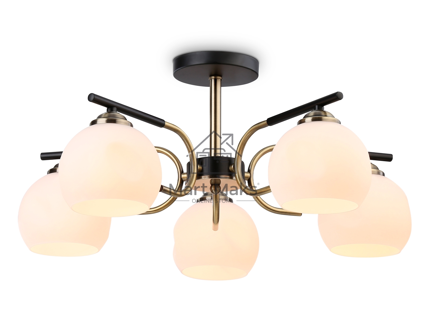 Светильник Ambrella light TR303312/5 BK/SB/FR черный/бронза/белый матовый E27*5 max 60W D560*250