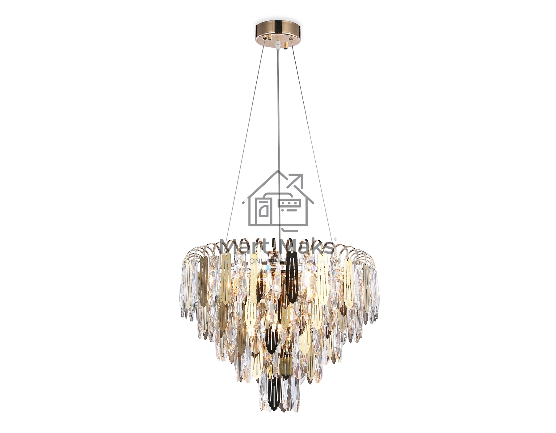 Светильник Ambrella light TR5256/8 SGD/CL золото/прозрачный E27*8 max 40W D500*350