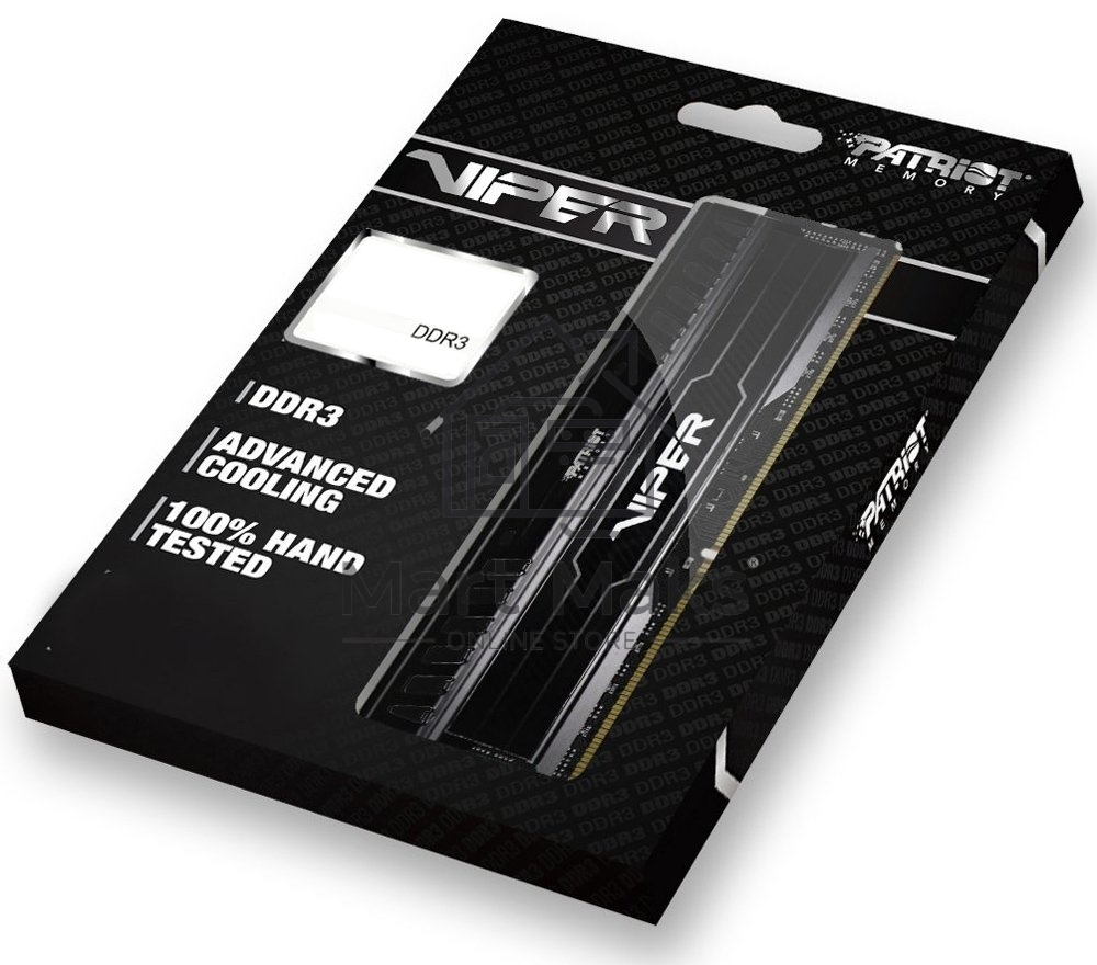 Оперативная память Patriot Viper 3, DDR3, 16GB (2x8 GB), 1866 MHz, CL10, DIMM, радиатор, черный