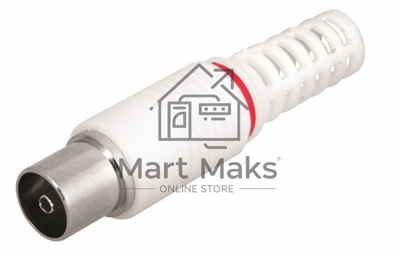 Разъем гнездо TV без пайки белый Rexant