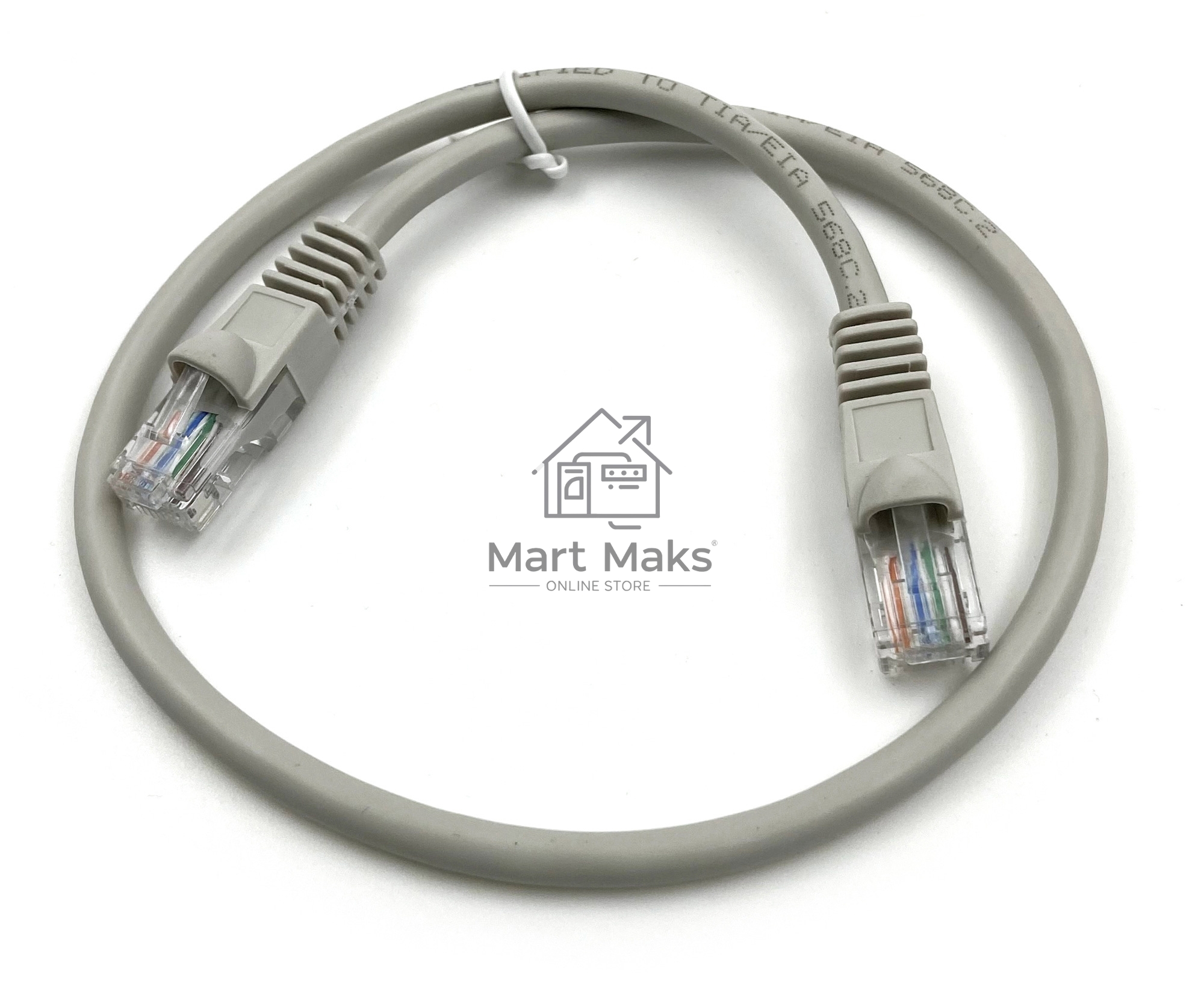 Патч-корд Buro cat5E molded 0.5м серый RJ-45 (m)-RJ-45 (m)