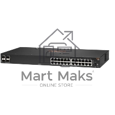 Коммутатор HPE Aruba Networking CX 6000 24G Class4 PoE 4SFP 370W, 24×1 Гбит/с PoE+ + 4×1 Гбит/с SFP, управляемый