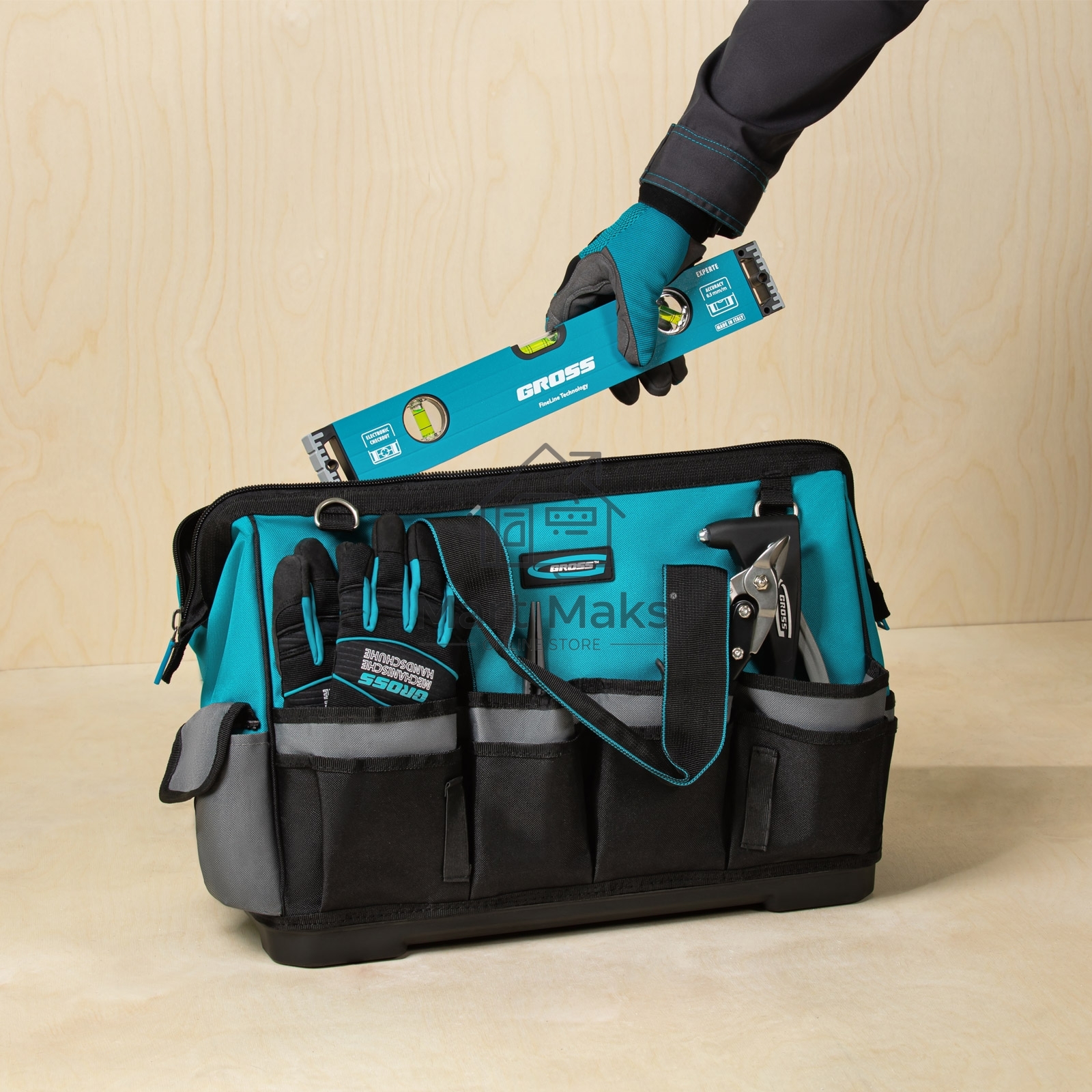 Сумка GROSS 90273  для инструмента handwerker 42 кармана пластик. дно наплечный ремень 475 х 260 х