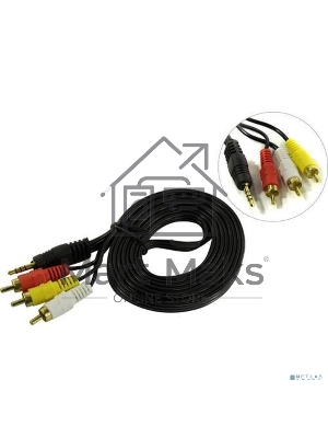 Кабель аудио ExeGate EX284945RUS EX-CCA-4P2R-2.0 (3.5мм Jack M/3xRCA M, 2м)