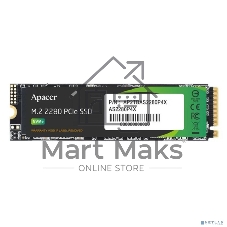 Накопитель SSD Apacer AS2280P4X, 256Gb, M.2 2280, PCIe 3.0 x4, NVMe, R/W 2100/1300