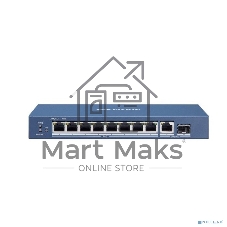 Коммутатор Hikvision DS-3E0510P-E/M, 8×1 Гбит/с PoE+ + 1×1 Гбит/с + 1×1 Гбит/с SFP, неуправляемый