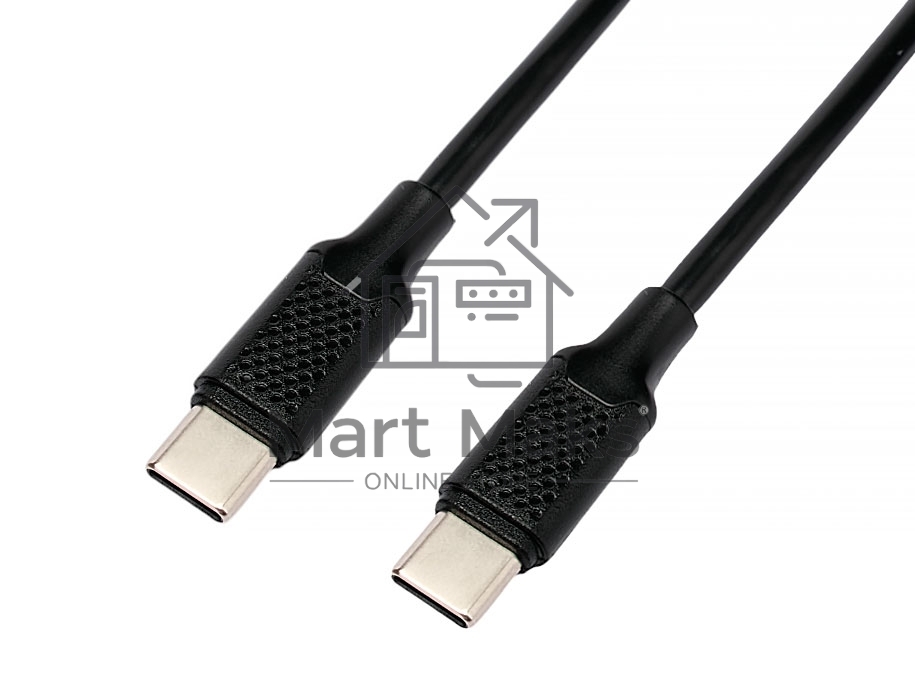 Кабель USB2.0 Cablexpert CC-USB2-CMCM-60-1M, Type-C/Type-C, 3A, 60Вт, PD/QC3.0, медь, 1м, черный, пакет