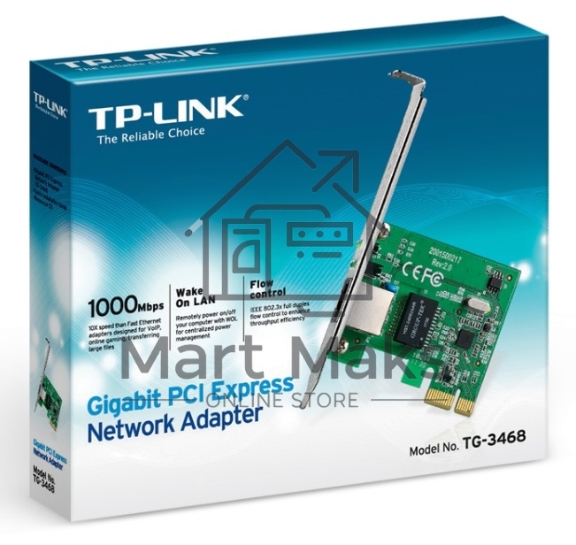 Сетевая карта TP-Link TG-3468 SOHO 32bit Gigabit PCIe, Realtek RTL8168B chipset