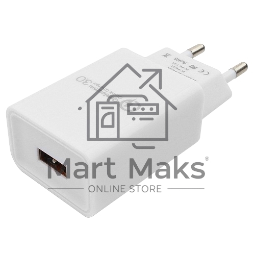 Адаптер питания Cablexpert MP3A-PC-16, QC 3.0, 100/220V - 1 USB порт 5/9/12V, белый