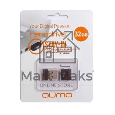 Флешка USB 2.0 QUMO 32Gb, NANO QM32GUD-NANO-B черный