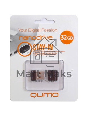 Флешка USB 2.0 QUMO 32Gb, NANO QM32GUD-NANO-B черный